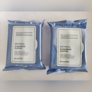 SET of 2- Global Beauty Care Retinol Cleansing Cloths - 25 Cloths Each